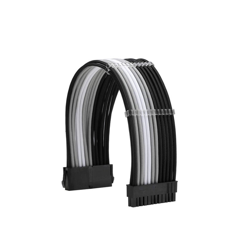 Formulamod Sleeve Extension Power Supply Cable Kit 18AWG ATX 24P+ EPS 8-P+PCI-E8-P with Combs for PSU to Motherboard/GPU Fm-NCK3 (Black Silver White) - Image 3